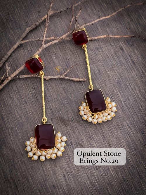 4 Designer Wedding Wear Opulent Stone Earrings Manufacturers
